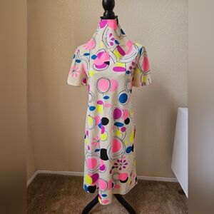 Vintage Retro Women's Psychedelic Short Sleeve Dress